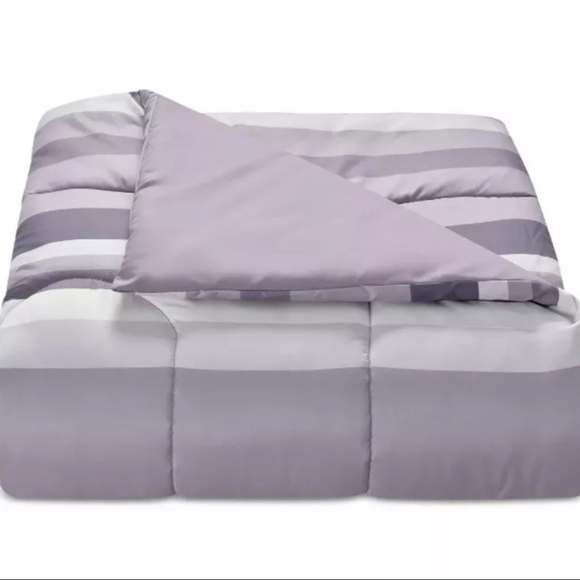 Fairfield Square Coll. Austin Reversible 6Pc Twin Comforter Set Lavender Stripe - Picture 4 of 9